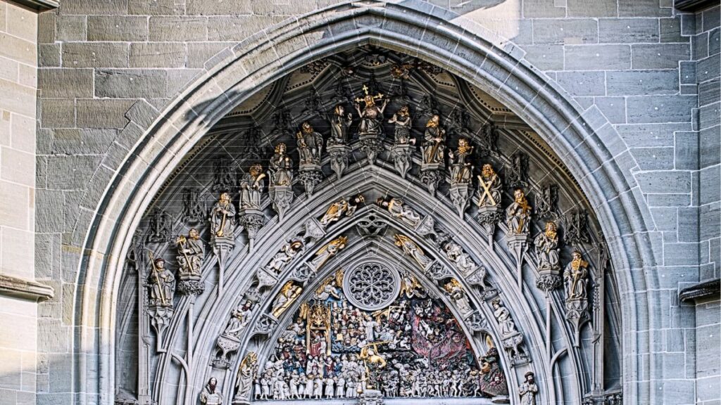 Bern Minster Statues above Doorway