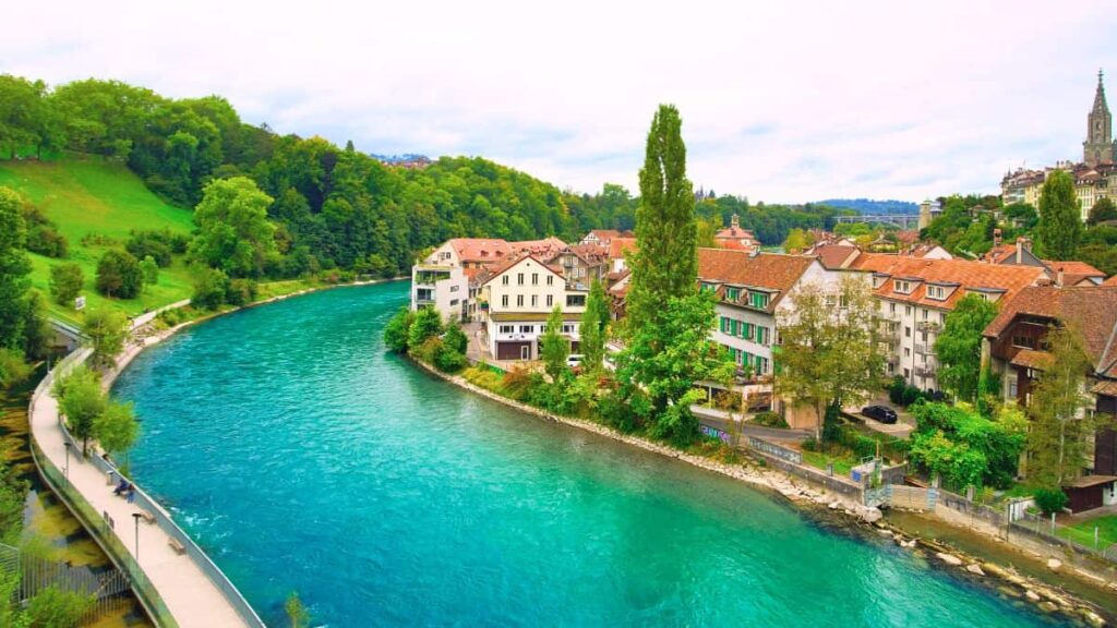 Aare River in Bern Switzerland