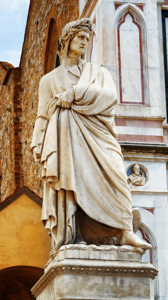 Statue of Dante in front of Basilica of Santa Croce