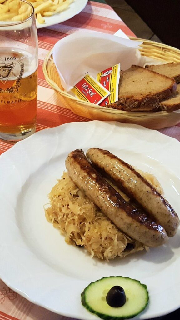 Traditional German Meal Sausages & Sauerkraut